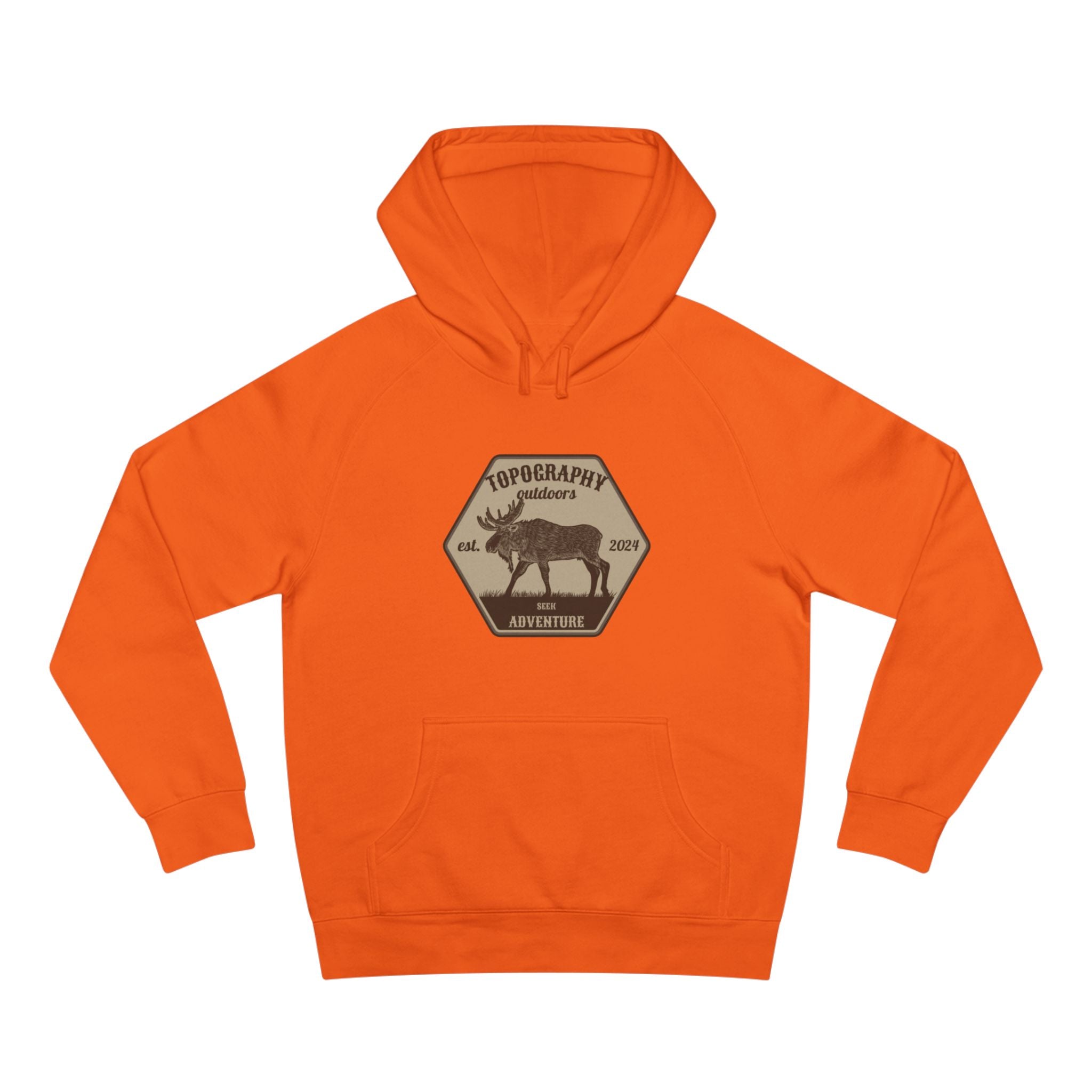 Topography Outdoors Moose Patch Hoodie – Vintage Wilderness Graphic Hoodie