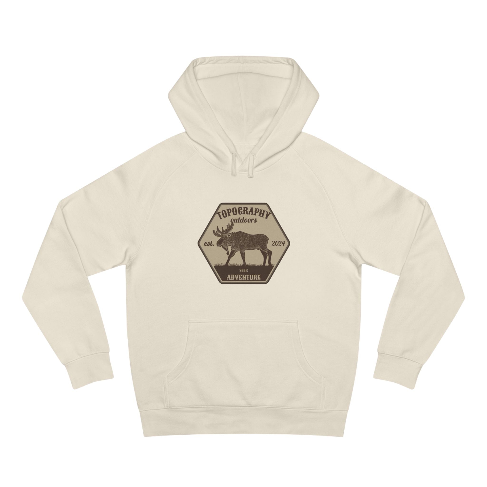 Topography Outdoors Moose Patch Hoodie – Vintage Wilderness Graphic Hoodie
