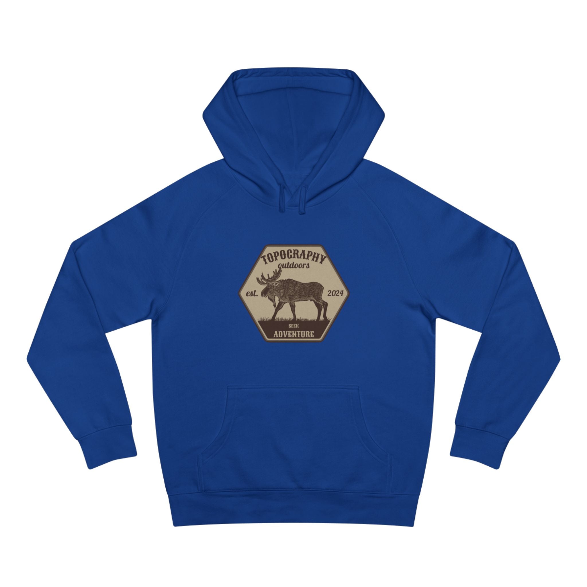 Topography Outdoors Moose Patch Hoodie – Vintage Wilderness Graphic Hoodie