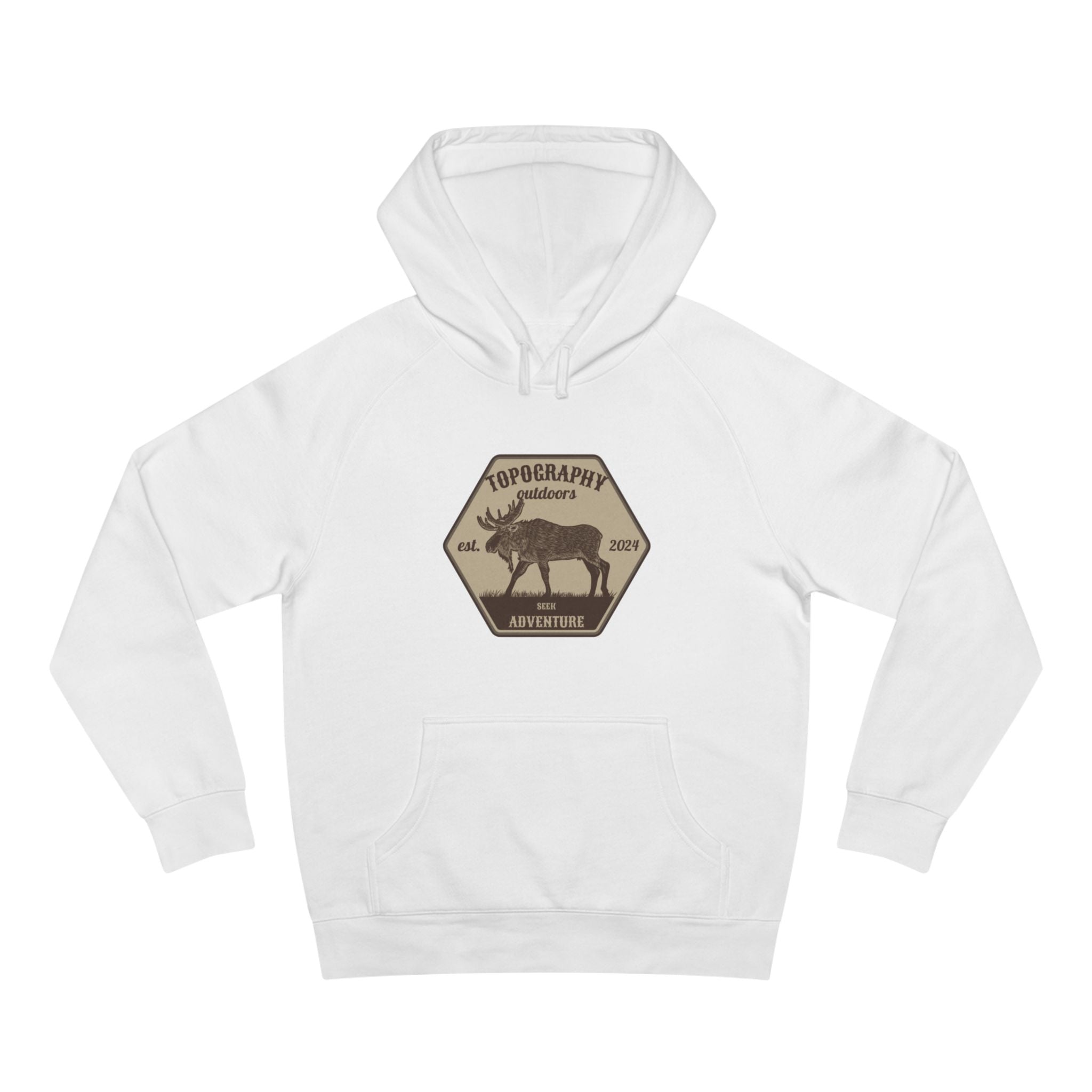Topography Outdoors Moose Patch Hoodie – Vintage Wilderness Graphic Hoodie
